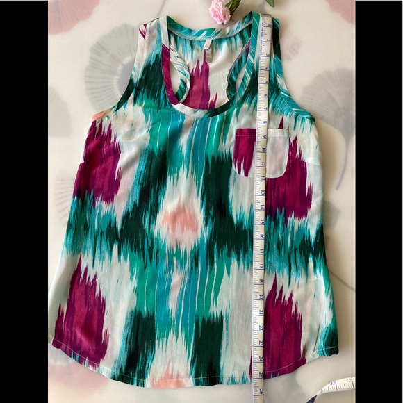Joie women racerback silk tank top blouse, multicolor, size XS - Picture 4 of 8
